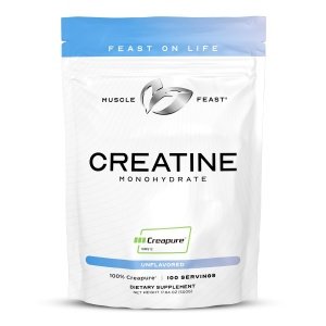 Muscle Feast Creapure Creatine Monohydrate Powder, Vegan Keto Friendly Gluten-Free Easy to Mix, Mass Gainer, Muscle Recovery Supplement and Best Creatine for Muscle Growth, Unflavored, 500g
