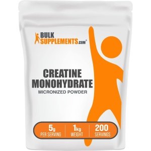 BulkSupplements.com Creatine Monohydrate Powder - Creatine Supplement, Micronized Creatine 1kg, Creatine Powder - Unflavored & Gluten Free, 5g (5000mg) per Servings, 1kg (2.2 lbs) (Pack of 1)