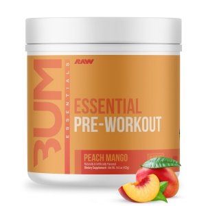 RAW Nutrition - Essential Pre - Chris Bumstead Pre Workout Formula, Sports Nutrition Pre-Workout Powders | Men & Womens Drink, Energy Powder for Working Out (Peach Mango)