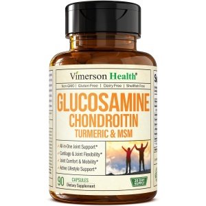 Glucosamine Chondroitin MSM and Turmeric Supplement - Joint Support Supplement for Women & Men with Boswellia & Glucosamine Sulfate 1500 mg. Used for Cartilage & Joint Health & Flexibility 90 Capsules