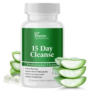 Dr Vitamin 15 Day Cleanse Gut Support - Detox Cleanse for Weight Management - All Natural Colon Cleanser for Bloating and Constipation Relief - Extra Calorie Loss with Healthy Probiotics - 30 Capsules