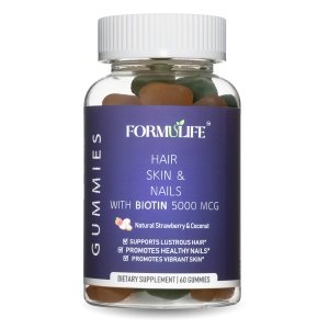 Formulife Hair Skin and Nails Gummies - Supports Healthy Hair, for Men & Women, Vegan Biotin Vitamins, Hair Growth, Stronger Nails, Healthy Skin, Made in USA, 60 Count